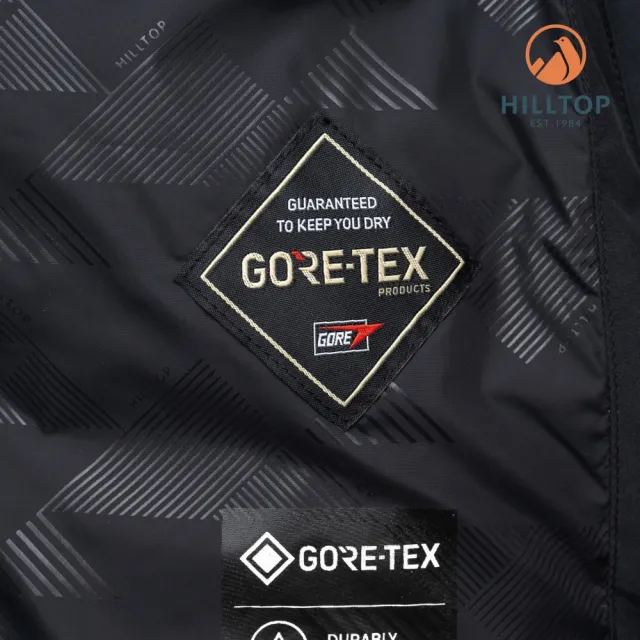 【Hilltop 山頂鳥】GORE-TEX 防水透氣 單件式可拆帽大衣外套 可銜接內件 男款 潑墨黑｜PH22XM17ECAZ