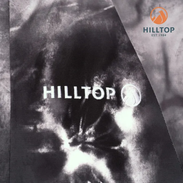 【Hilltop 山頂鳥】GORE-TEX 防水透氣 單件式可拆帽大衣外套 可銜接內件 男款 潑墨黑｜PH22XM17ECAZ