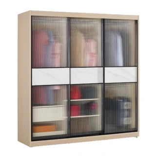 【MUNA 家居】艾維斯6尺鋁框推門衣櫥/多種組合(衣櫃 櫥櫃 櫃子 收納)