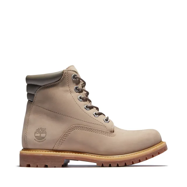 Timberland】女款淺米色Waterville磨砂革6吋防水靴(A2M26269) - momo