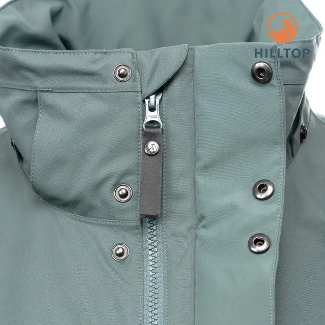 【Hilltop 山頂鳥】GORE-TEX 透氣保暖可拆帽大衣外套 男款 綠｜PH22XM25ECM0(可銜接內件)