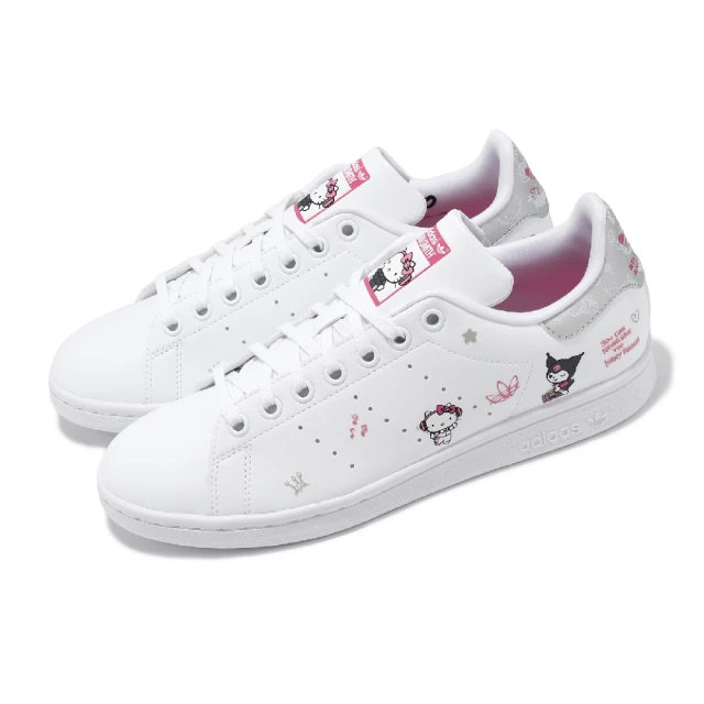 adidas 愛迪達 x Hello Kitty 休閒鞋 Stan Smith J 大童 女鞋 白粉 凱蒂貓 聯名 史密斯(IG8407)