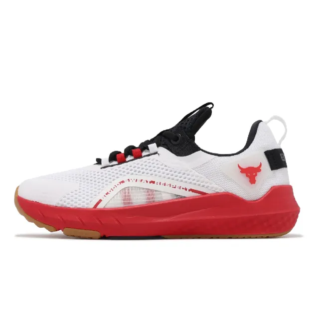 【UNDER ARMOUR】訓練鞋 Project Rock BSR3 UFC 23 男鞋 白 紅 緩衝 巨石強森 UA 多功能(3027822100)