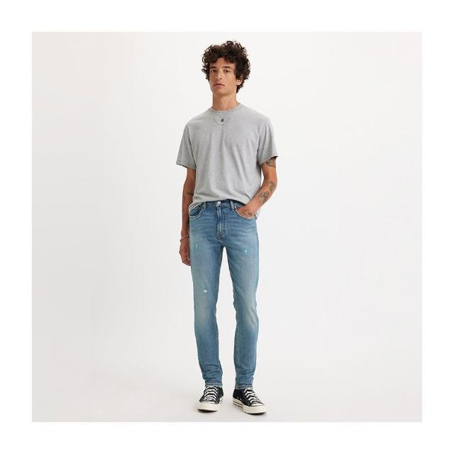【LEVIS】男 上寬下窄 512低腰修身窄管牛仔褲/淺藍染破壞加工/天絲棉/彈性 熱賣單品 28833-1274