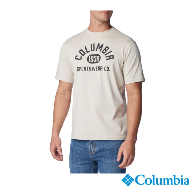 【Columbia 哥倫比亞 官方旗艦】男款-CSC Basic Logo™短袖上衣-卡其(UJO15860KI/HF)