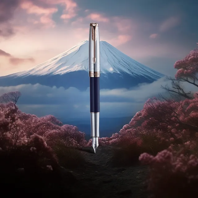 【PARKER】派克 卓爾 無畏之旅 富士山 限量特別版 18K金 F尖 鋼筆(附贈原廠墨水&手提袋)