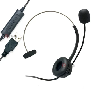 【ZIYA】辦公商務專用 頭戴式耳機 附麥克風 單耳 USB插頭/介面(USB插頭/介面 輕巧互動款)