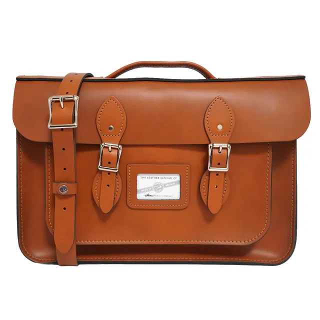 【The Leather Satchel Co.】15吋 英國手工牛皮劍橋包 手提包 肩背包 側肩包 後背包 多功能三用包(倫敦棕)