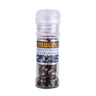 【Macro】天然黑白胡椒粒調味研磨罐 45gx1罐
