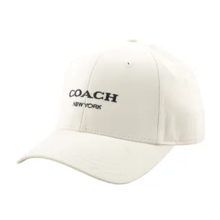 【COACH】刺繡標誌棉質棒球帽(白色)