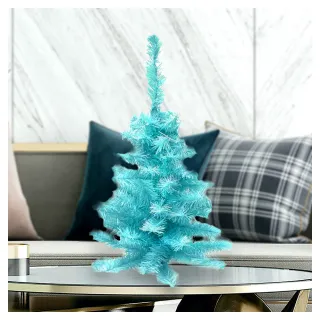 【摩達客】耶誕-2尺/2呎-60cm台灣製豪華型經典冰藍色聖誕樹-裸樹(不含飾品/不含燈/本島免運費)