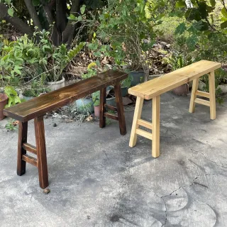 【藍色的熊】4.1尺傳統工法板凳 碳燒色(長板凳 椅凳 長椅凳 椅寮 古董椅 餐椅 餐桌椅 復古)