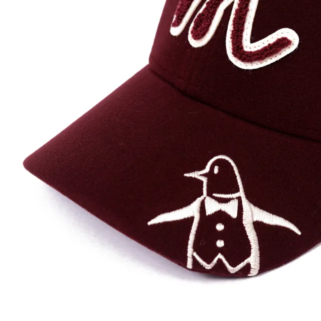 【Munsingwear】企鵝牌 女款深紅色可調節時尚立體LOGO毛巾刺繡球帽 MLSL0103