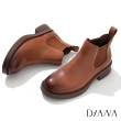 【DIANA】4.5cm擦色軟牛皮率性修身切爾西短靴(咖啡)