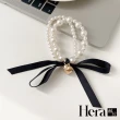 【HERA 赫拉】INS同款珍珠蝴蝶結高彈力耐用髮圈 H111032209(髮飾 髮圈)