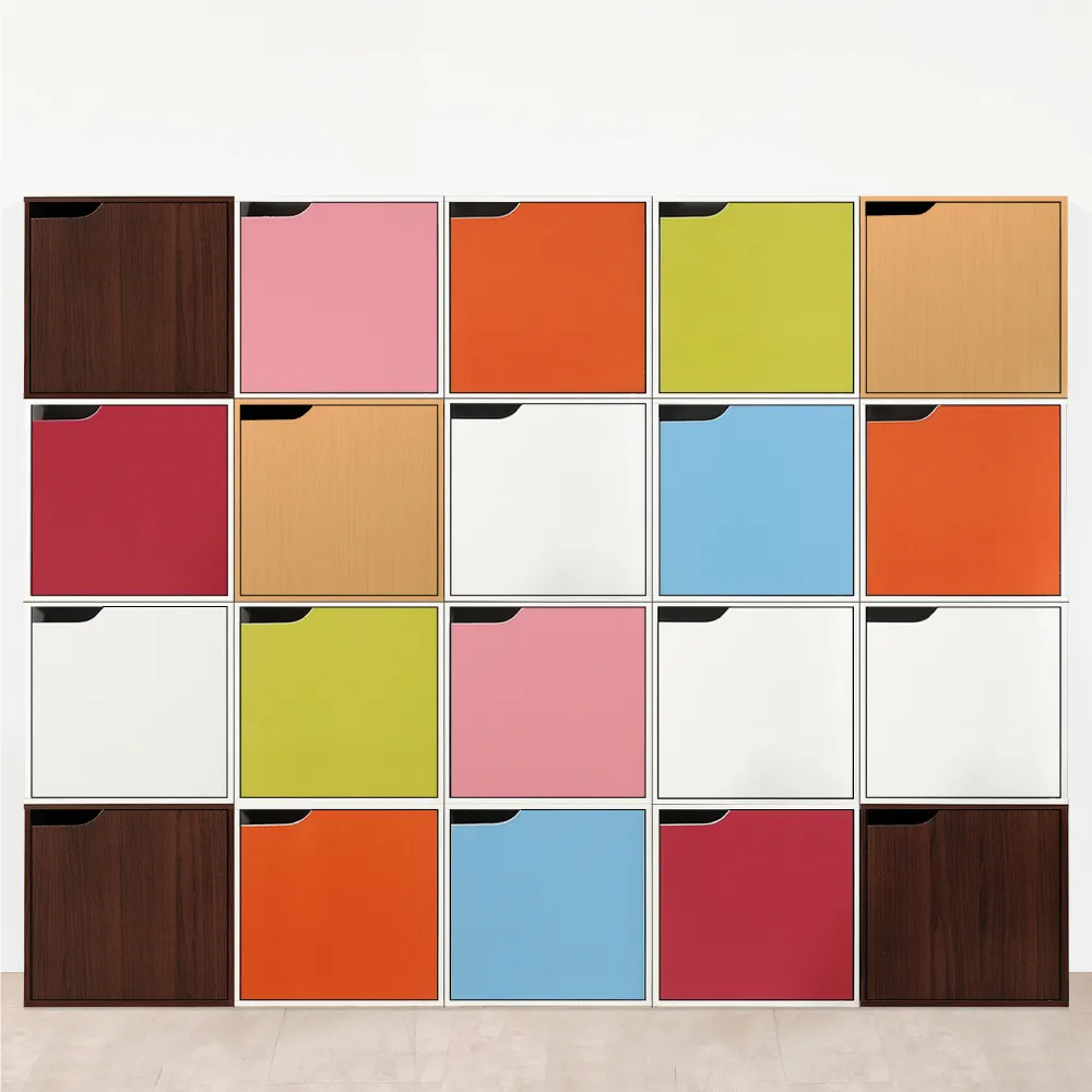 【HOPMA】單門二層櫃〈2入〉台灣製造 收納雙格櫃 儲藏空櫃 置物書櫃