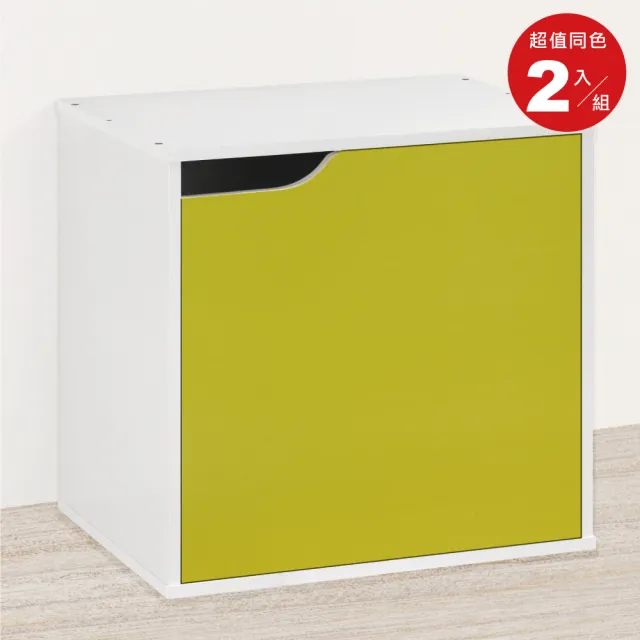 【HOPMA】單門二層櫃〈2入〉台灣製造 收納雙格櫃 儲藏空櫃 置物書櫃