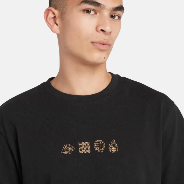 【Timberland】中性黑色新年特別款圖案短袖T恤(A5TCQ001)