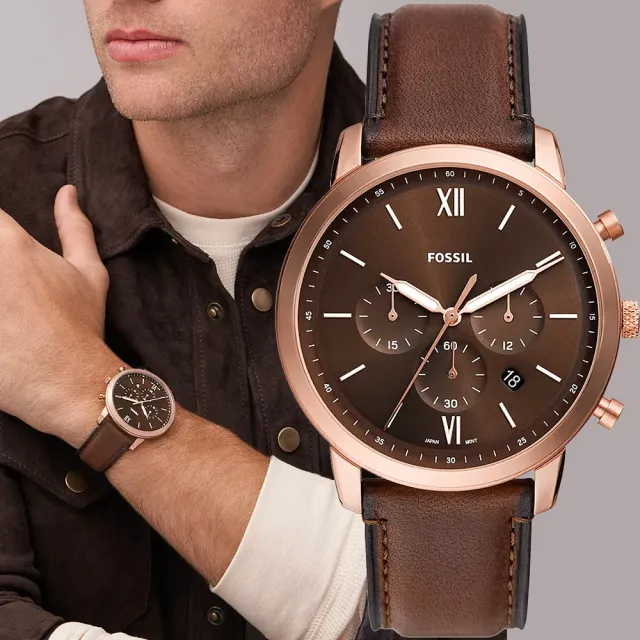 【FOSSIL】Neutra 復古紳士計時手錶-44mm(FS6026)