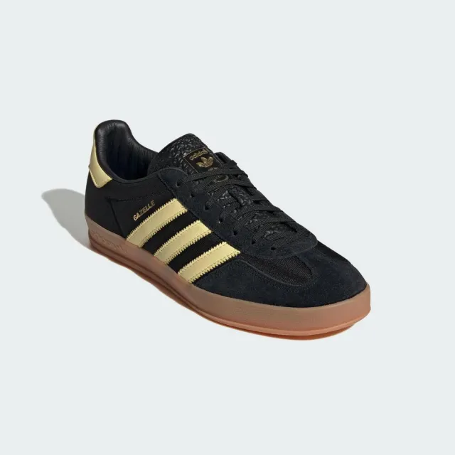 adidas 愛迪達】Gazelle Indoor 男休閒鞋運動經典復古麂皮膠底三葉草黑