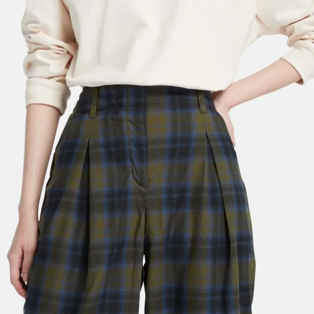 【Timberland】女款深橄欖色格紋長褲(A6RZW302)