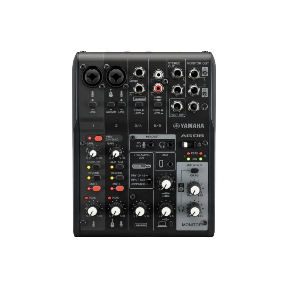Yamaha 山葉音樂】AG06 mk2 專業USB 錄音介面混音器黑/ 白色款- momo