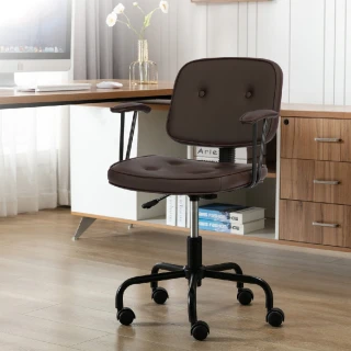 【E-home】Itzel伊澤爾復古工業風拉扣扶手電腦椅-兩色可選(辦公椅 網美椅　工業風)