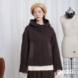【gozo】羊毛拼接鋪棉抽繩連帽外套(兩色)