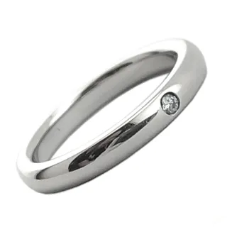 【Tiffany&Co. 蒂芙尼】PT950鉑金-鑲單顆鑽FOEVER細版婚戒戒指-內直徑1.55公分(展示品)