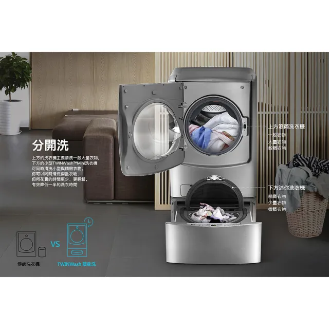 【LG 樂金】2.0公斤◆WiFi MiniWash蒸洗脫變頻迷你洗衣機 尊爵黑(WT-SD201AHB)