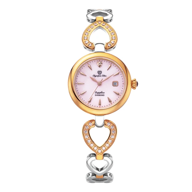 【Olympia Star 奧林比亞之星】戀人絮語珠寶腕錶(28032DLSR 雙色x粉)