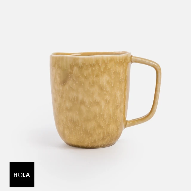 【HOLA】WAGA 斑斕陶瓷亮釉馬克杯400mL 黃