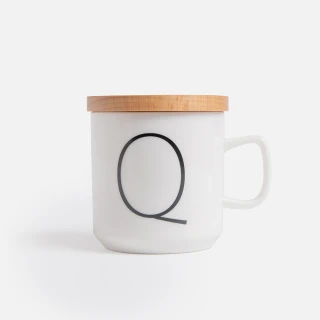 【HOLA】午茶時光木蓋字母馬克杯-Q