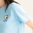 【Arnold Palmer 雨傘】女裝-心形品牌LOGO刺繡T恤(藍色)