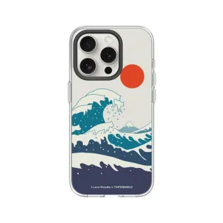 【RHINOSHIELD 犀牛盾】iPhone 13系列 Clear MagSafe兼容 磁吸透明手機殼/貓咪海浪(I Love Doodle)