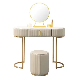 【Hampton 漢汀堡】伊莎貝爾3.3尺石面鏡台-含椅(一般地區免運費/化妝桌/化妝椅/化妝桌椅)