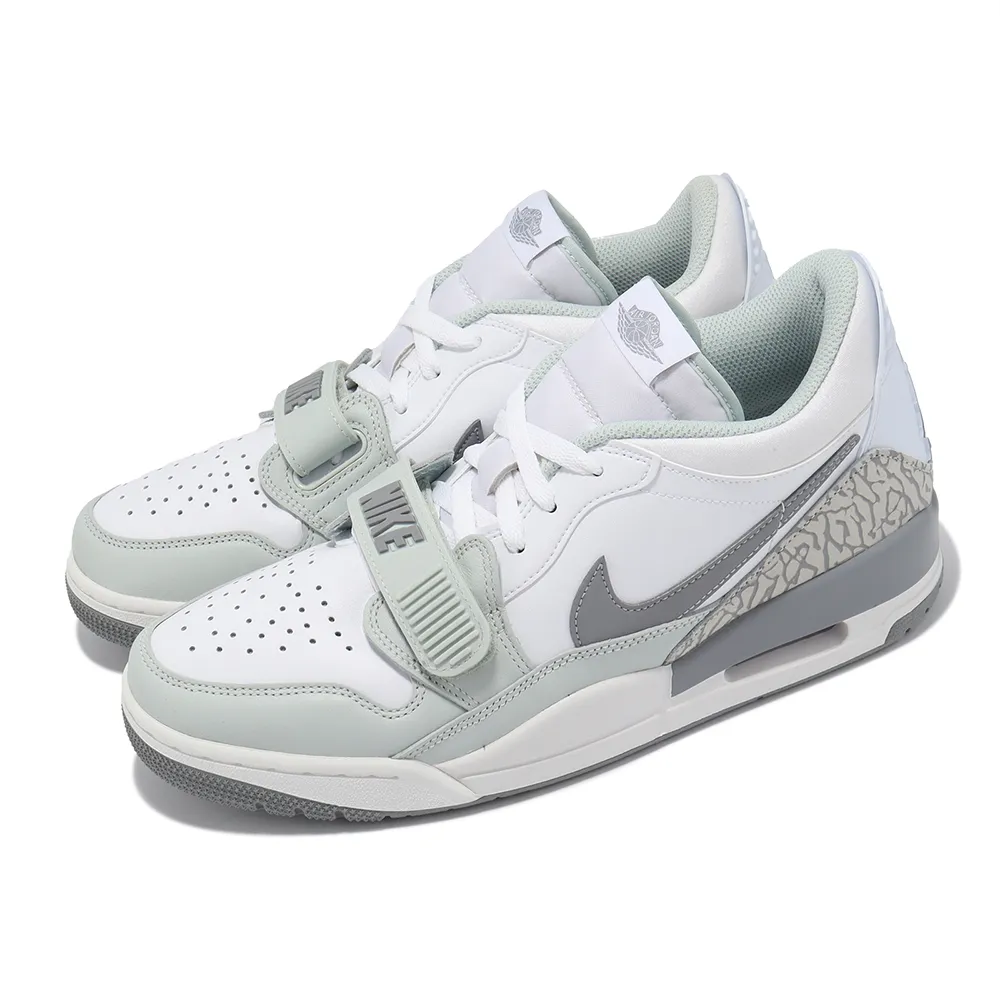 NIKE 耐吉】休閒鞋Air Jordan Legacy 312 Low 男鞋白灰爆裂紋皮革低筒