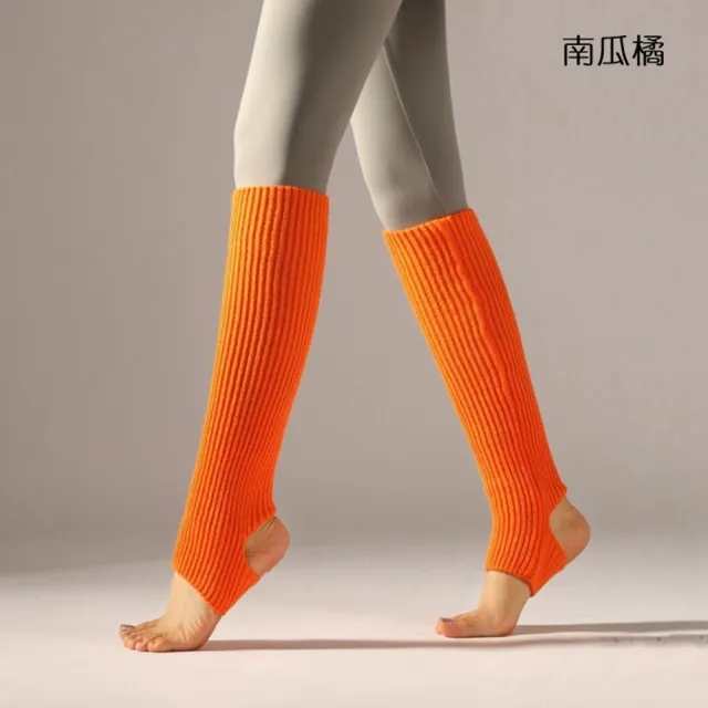 【橘魔法】素色彈性針織踩腳襪套(泡泡襪 小腿襪套 瑜珈 芭蕾 長筒襪 長襪 過膝襪 襪子 保暖 大人 兒童)