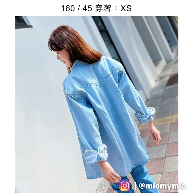 【LEVIS 官方旗艦】女款 XL版牛仔襯衫外套 / 精工輕藍染石洗 / 質感珍珠釦 熱賣單品 A3364-0001