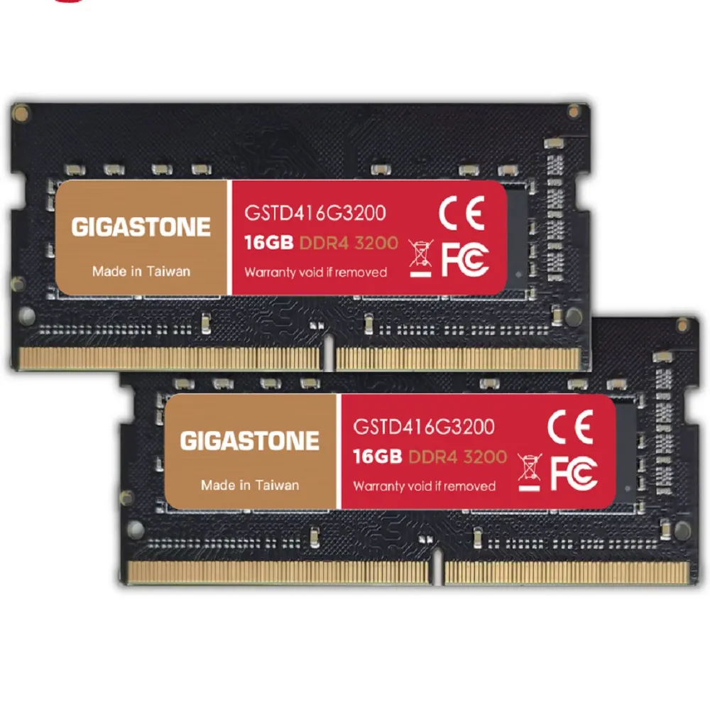 【GIGASTONE 立達】DDR4 3200MHz 32GB 超頻筆記型記憶體 2入組(NB專用/16GBx2)