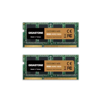 【GIGASTONE 立達】DDR3 1600MHz 16GB 筆記型記憶體 2入組(NB專用/8GBx2)