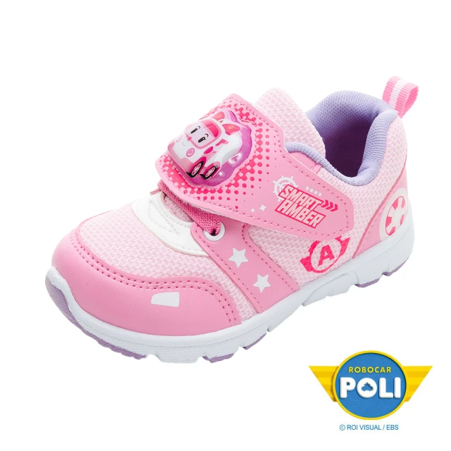 POLI 波力POLI 波力 正版童鞋 波力 電燈運動鞋/透氣 排汗 輕量 台灣製 粉(POKX34153)