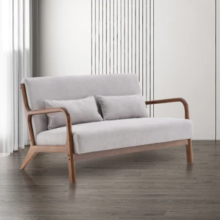 【E-home】Dory朵莉布面實木框雙人休閒沙發 4色可選(實木沙發 雙人沙發 會客)