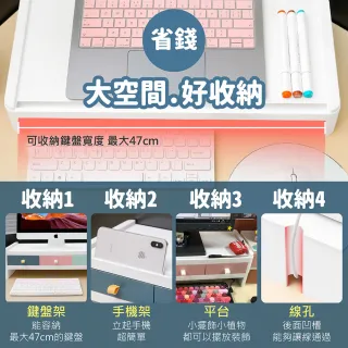 【Jo Go Wu】桌面增高收納架-無抽屜款(文具架/置物架/螢幕增高/鍵盤架/電腦架)