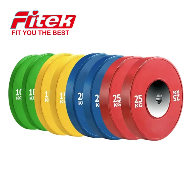 Fitek 彩色高級競賽奧林匹克槓片 20KG 彩色全膠槓片