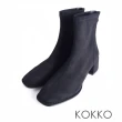 【KOKKO 集團】簡約素面彈力麂皮短靴(黑色)