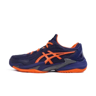 【asics 亞瑟士】Court FF 3 男 網球鞋 運動 比賽 抗扭 緩衝 襪套式 深藍 橘(1041A370-401)