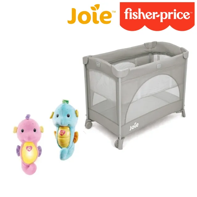 【Joie官方旗艦】kubbie 可攜式嬰兒床-mo限定版福利品+費雪 聲光安撫海馬(2色選擇)