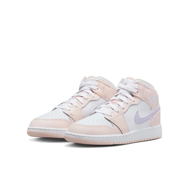 NIKE 耐吉】籃球鞋女鞋大童運動鞋包覆AJ1 喬丹AIR JORDAN 1 MID GS 粉