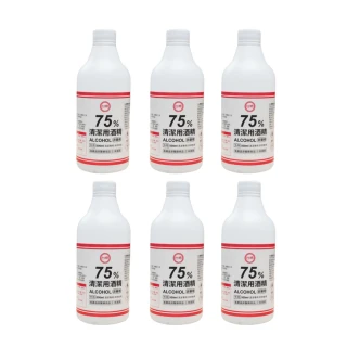 【台糖】75%清潔用酒精 6瓶組(500ml/瓶+酒精專用噴頭X1)